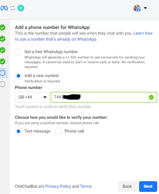 Step 5 — Phone number