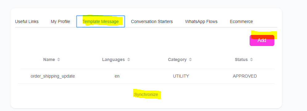 Message templates