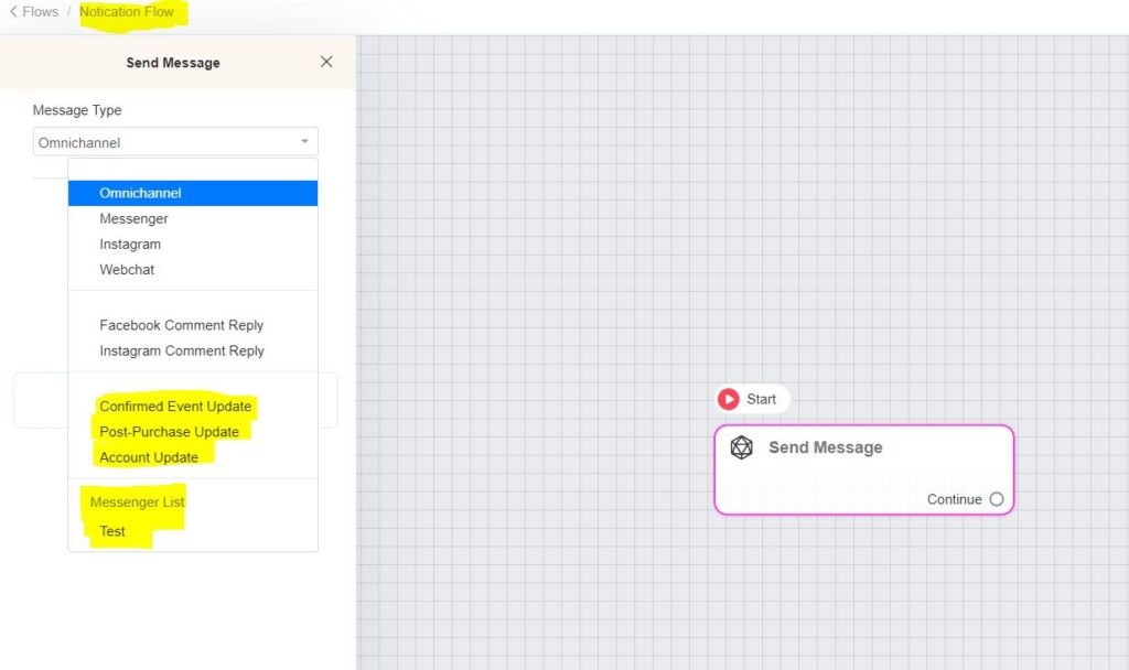 notification flow - ChitChatBot - AI Bot Building Platform