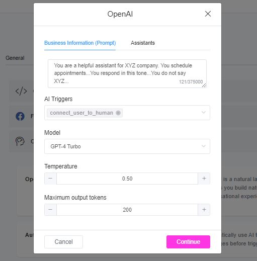 BUSINESS PROMPT - ChitChatBot - AI Bot Building Platform