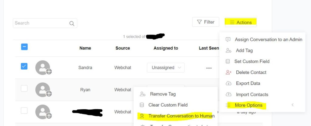 human bot transfer 2 - ChitChatBot - AI Bot Building Platform