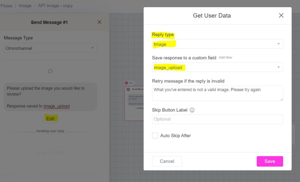 image analysis - ChitChatBot - AI Bot Building Platform