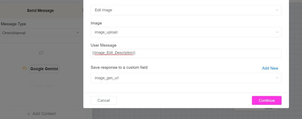 image edit gemini - ChitChatBot - AI Bot Building Platform