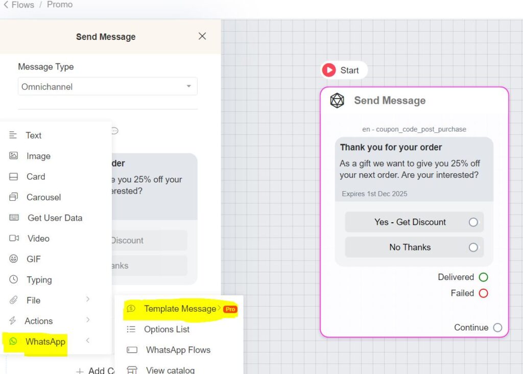 whatsapp template broadcast - ChitChatBot - AI Bot Building Platform