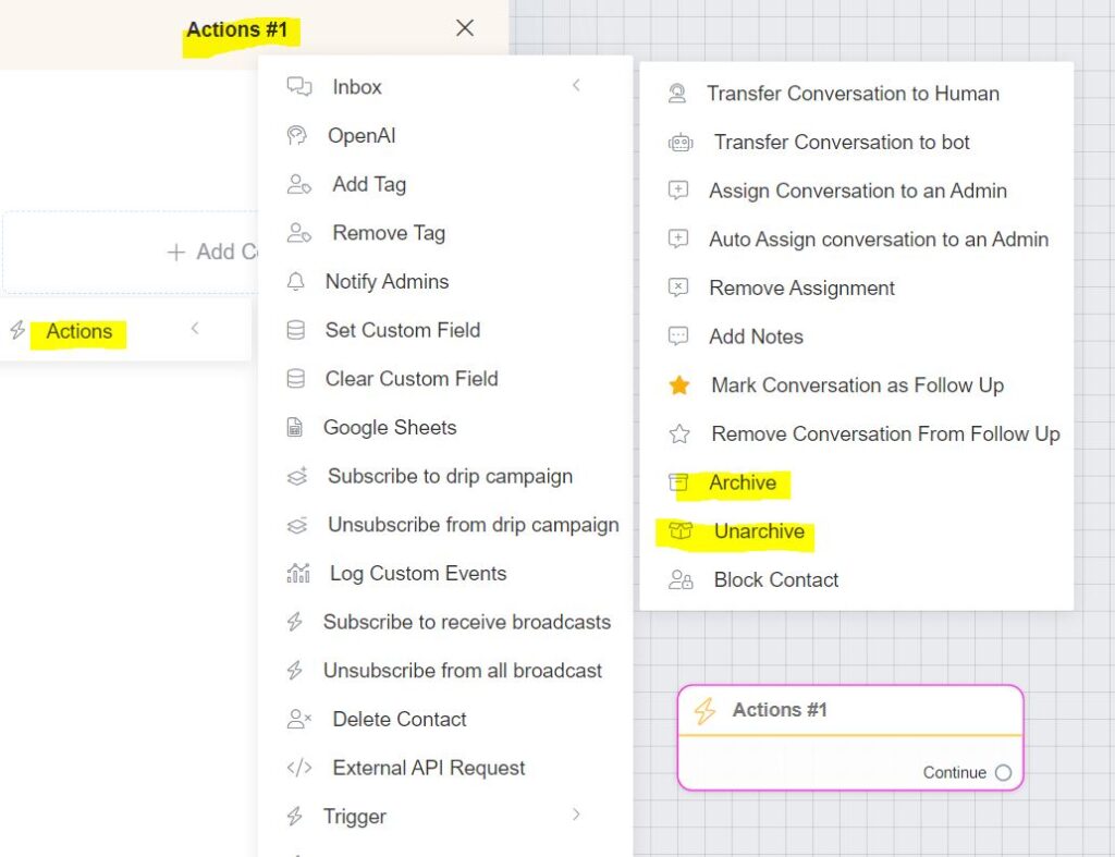 archive flow builder - ChitChatBot - AI Bot Building Platform