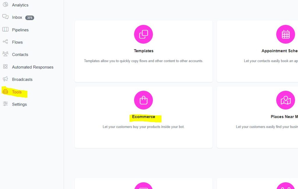 ecommerce tool - ChitChatBot - AI Bot Building Platform