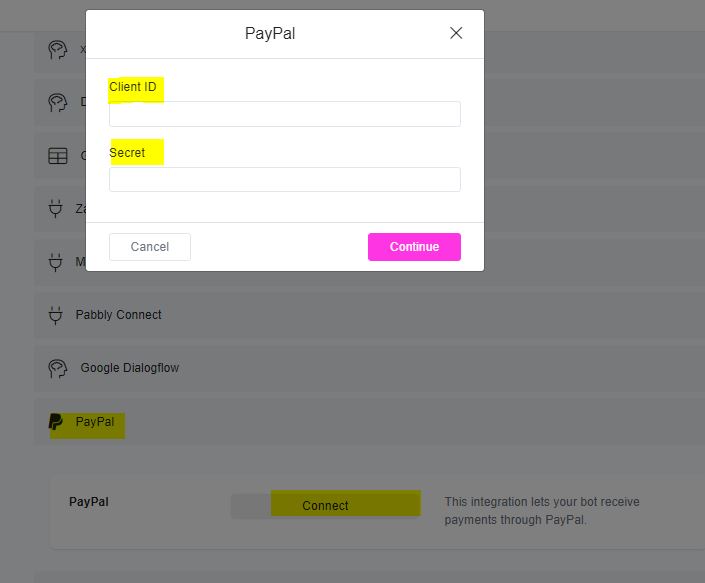 paypal chatbot payments - ChitChatBot - AI Bot Building Platform