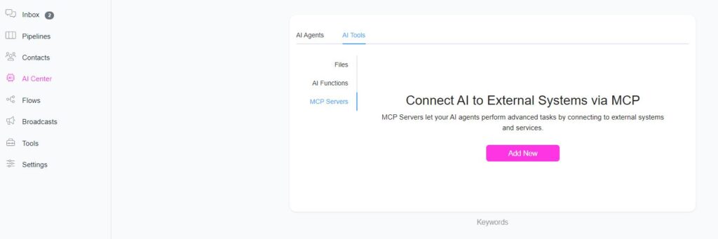mcp server 1 - ChitChatBot - AI Bot Building Platform